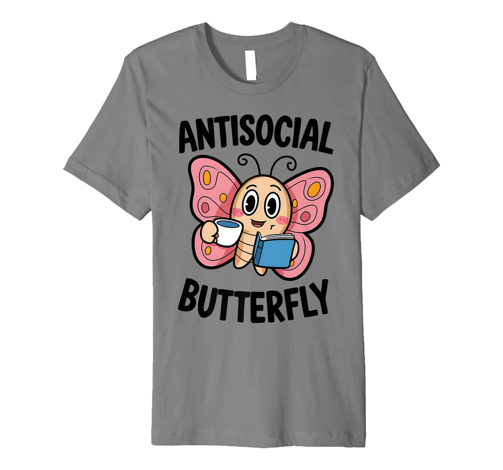 Groovy Anti Social Butterfly Ironic T-Shirt - Novelty Apparel Men Women - T-Shirt, Sweatshirt, Hoodie