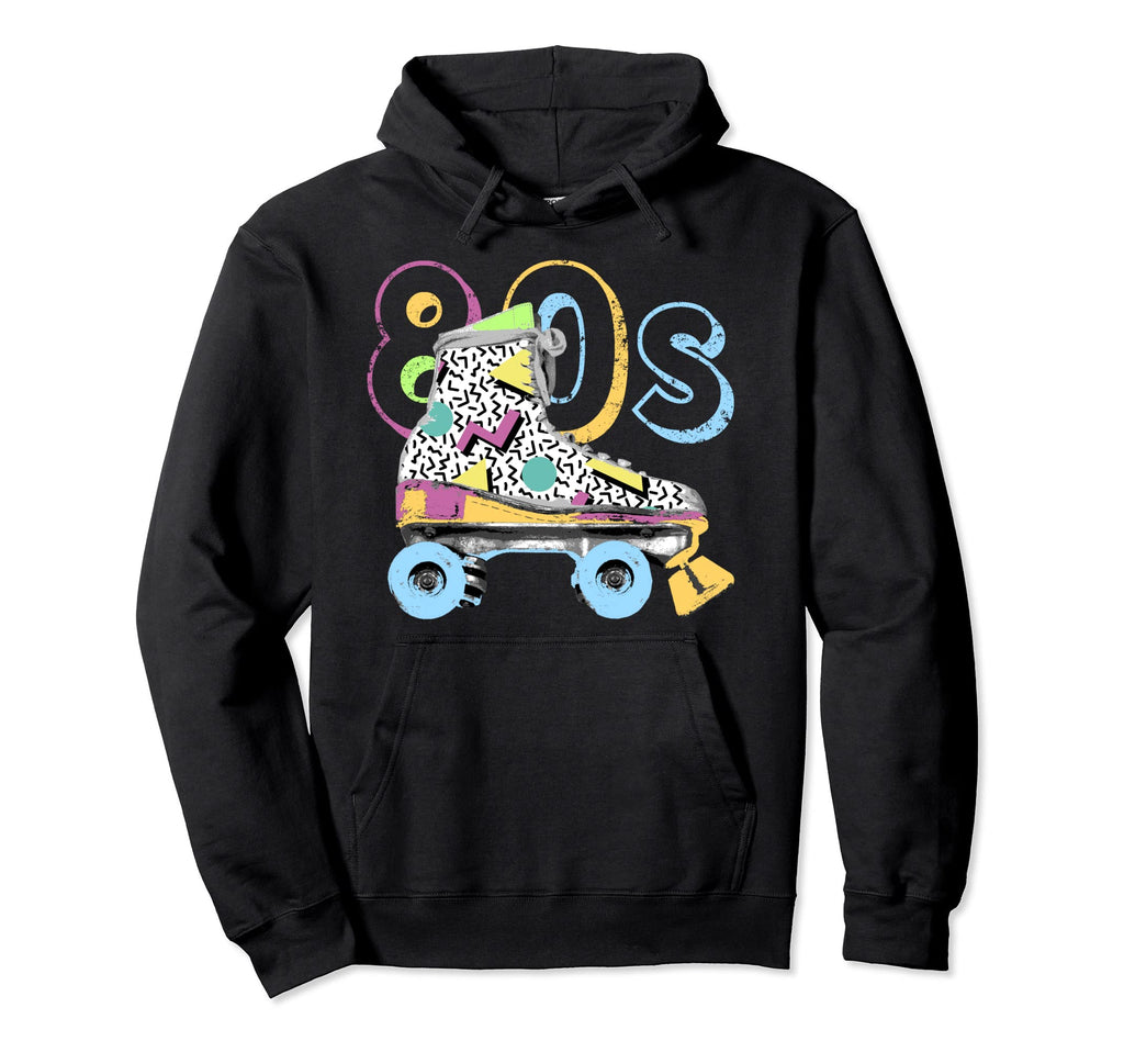 80S Rollerskating Pattern Hoodie - Trendy Graphic Unisex - T-Shirt, Sweatshirt, Hoodie
