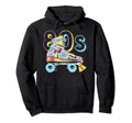 80S Rollerskating Pattern Hoodie - Trendy Graphic Unisex - T-Shirt, Sweatshirt, Hoodie