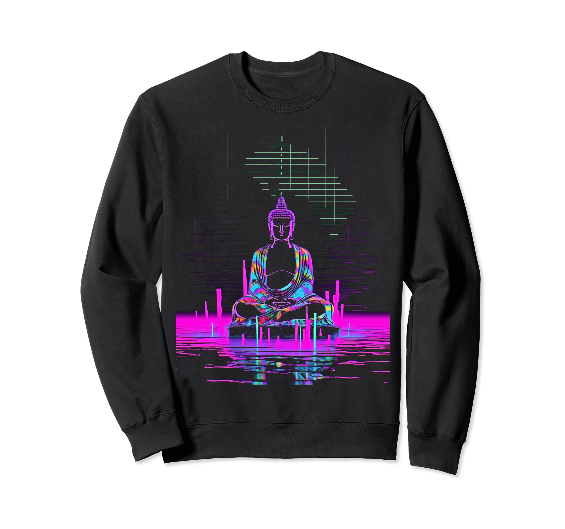 Vaporwave Buddha 80S Synthwave 7 Sweatshirt - Custom Art Print Unisex - T-Shirt, Sweatshirt, Hoodie