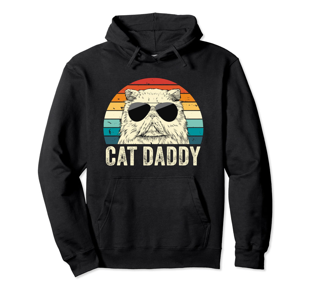 Cat Daddy Distressed Persian Cat Dad Hoodie - Custom Art Print Unisex - T-Shirt, Sweatshirt, Hoodie