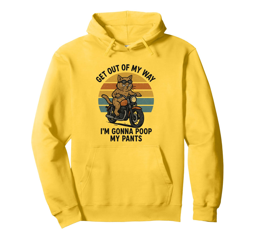 Get Outta My Way Cat Biker Funny Hoodie - Trendy Graphic Men Women - T-Shirt, Sweatshirt, Hoodie