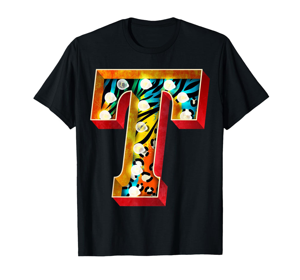 Marquee Letter T Colorful Pattern Art T-Shirt - Trendy Graphic Men Women - T-Shirt, Sweatshirt, Hoodie