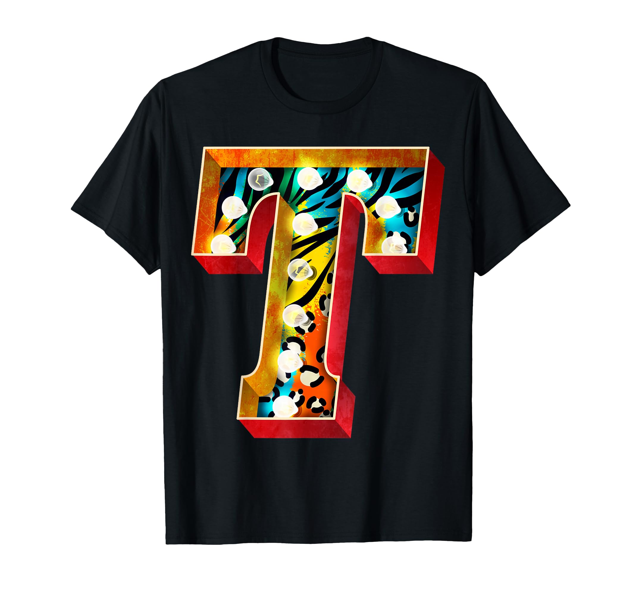 Marquee Letter T Colorful Pattern Art T-Shirt - Trendy Graphic Men Women - T-Shirt, Sweatshirt, Hoodie