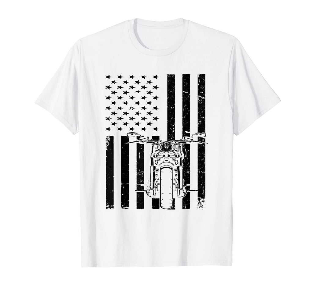 Motorcycle Usa Flag Moto Biker T-Shirt - Aesthetic Graphic Men Women - T-Shirt, Sweatshirt, Hoodie