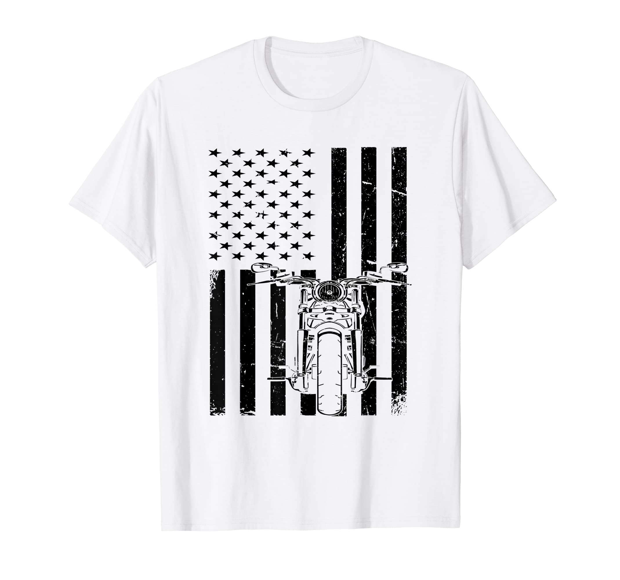 Motorcycle Usa Flag Moto Biker T-Shirt - Aesthetic Graphic Men Women - T-Shirt, Sweatshirt, Hoodie