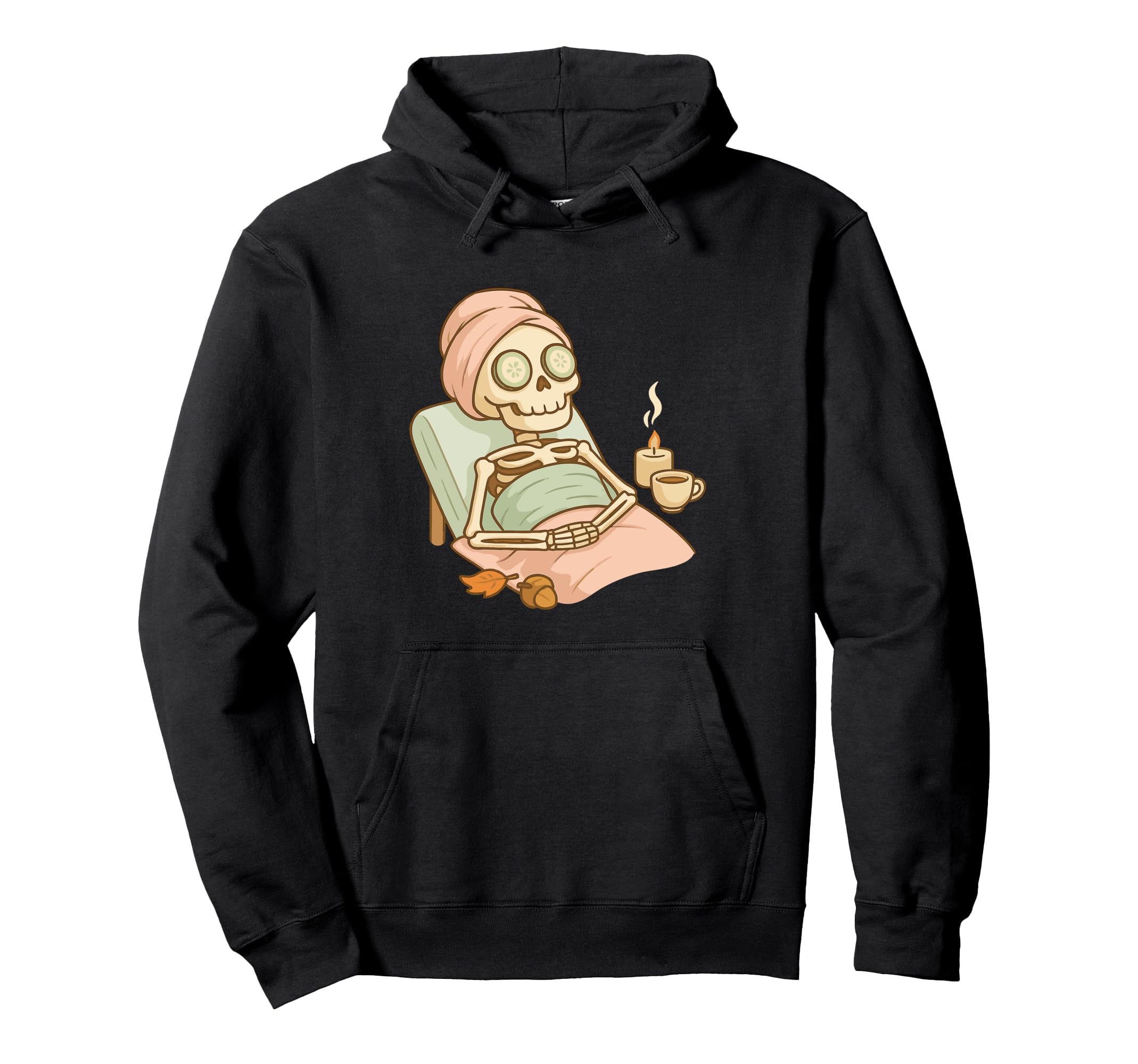 Halloween Spa Skeleton Funny Self Care Hoodie - Streetwear Style Men Women - T-Shirt, Sweatshirt, Hoodie