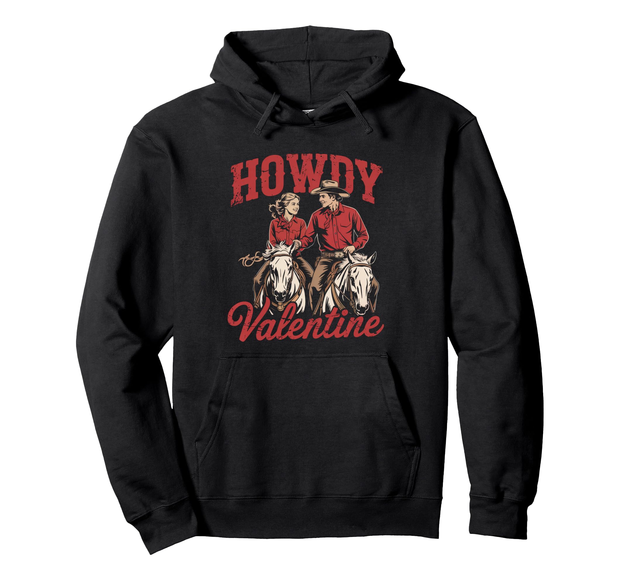 Howdy Valentine Western Couple Hoodie - Casual Everyday Wear for Adults - T-Shirt, Sweatshirt, Hoodie