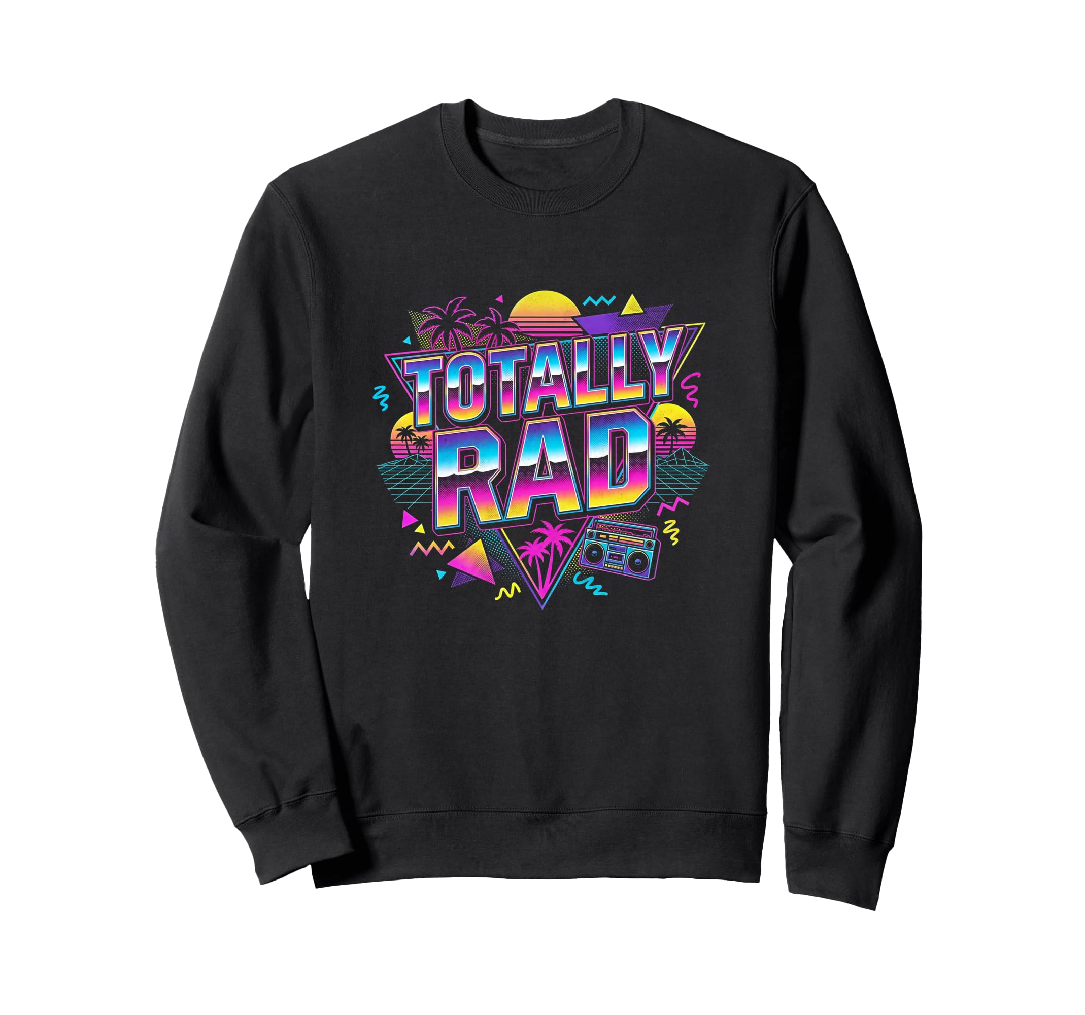 Totally Rad 80S 90S Miami Vibes Sweatshirt - Minimalist Print for Adults - T-Shirt, Sweatshirt, Hoodie