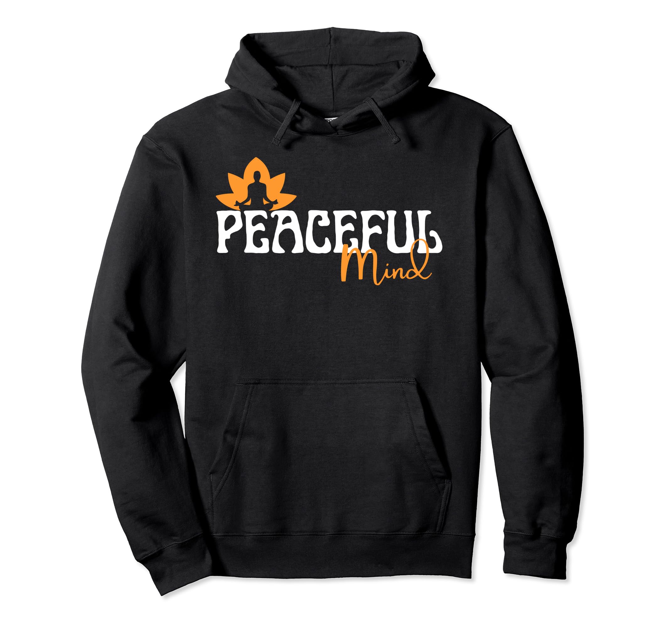 Peaceful Mind Buddha Lotus Hoodie - Fun Novelty Design Men Women - T-Shirt, Sweatshirt, Hoodie