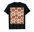 70S Floral Pattern Brown Tan And Camel T-Shirt - Novelty Apparel Men Women - T-Shirt, Sweatshirt, Hoodie