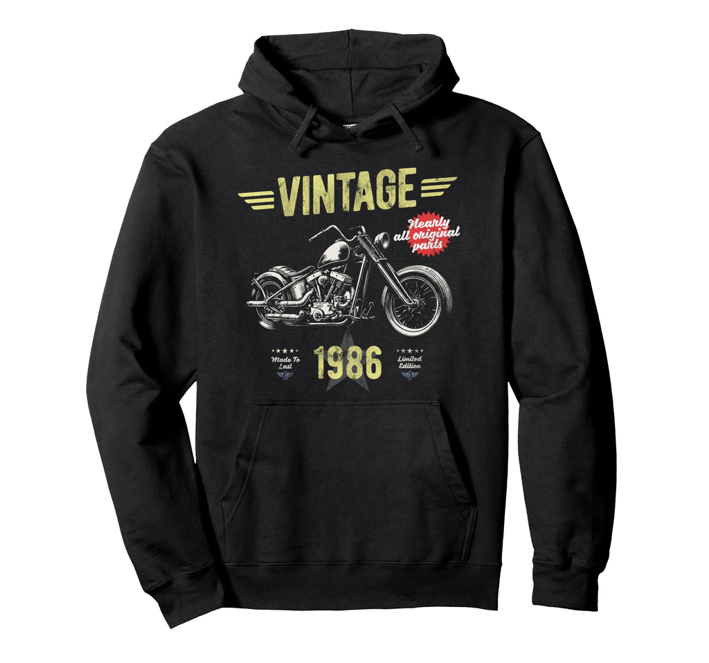 Born 1986 40Th Birthday Motorbike Hoodie - Aesthetic Graphic for Adults - T-Shirt, Sweatshirt, Hoodie