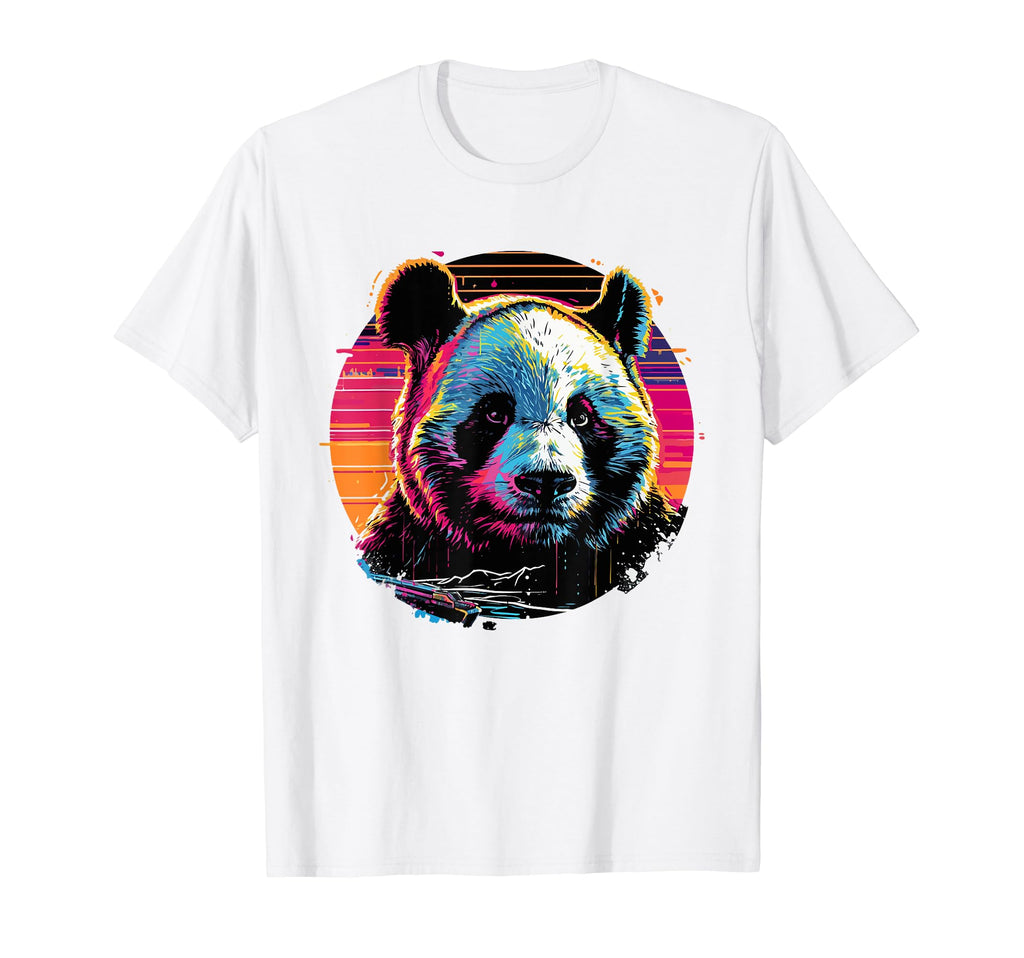 Giant Panda 80S Synthwave Africa T-Shirt - Novelty Apparel for Adults - T-Shirt, Sweatshirt, Hoodie