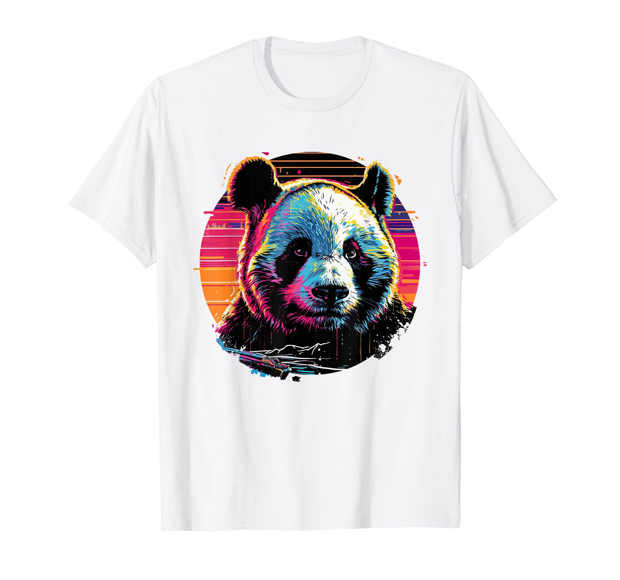 Giant Panda 80S Synthwave Africa T-Shirt - Novelty Apparel for Adults - T-Shirt, Sweatshirt, Hoodie