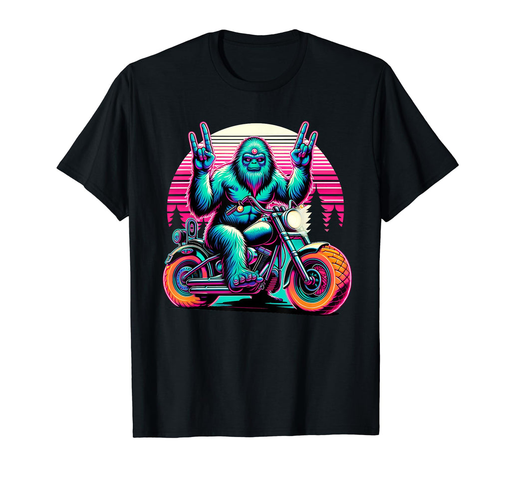 Motorcycle Bigfoot Riding T-Shirt - Streetwear Style for Adults - T-Shirt, Sweatshirt, Hoodie