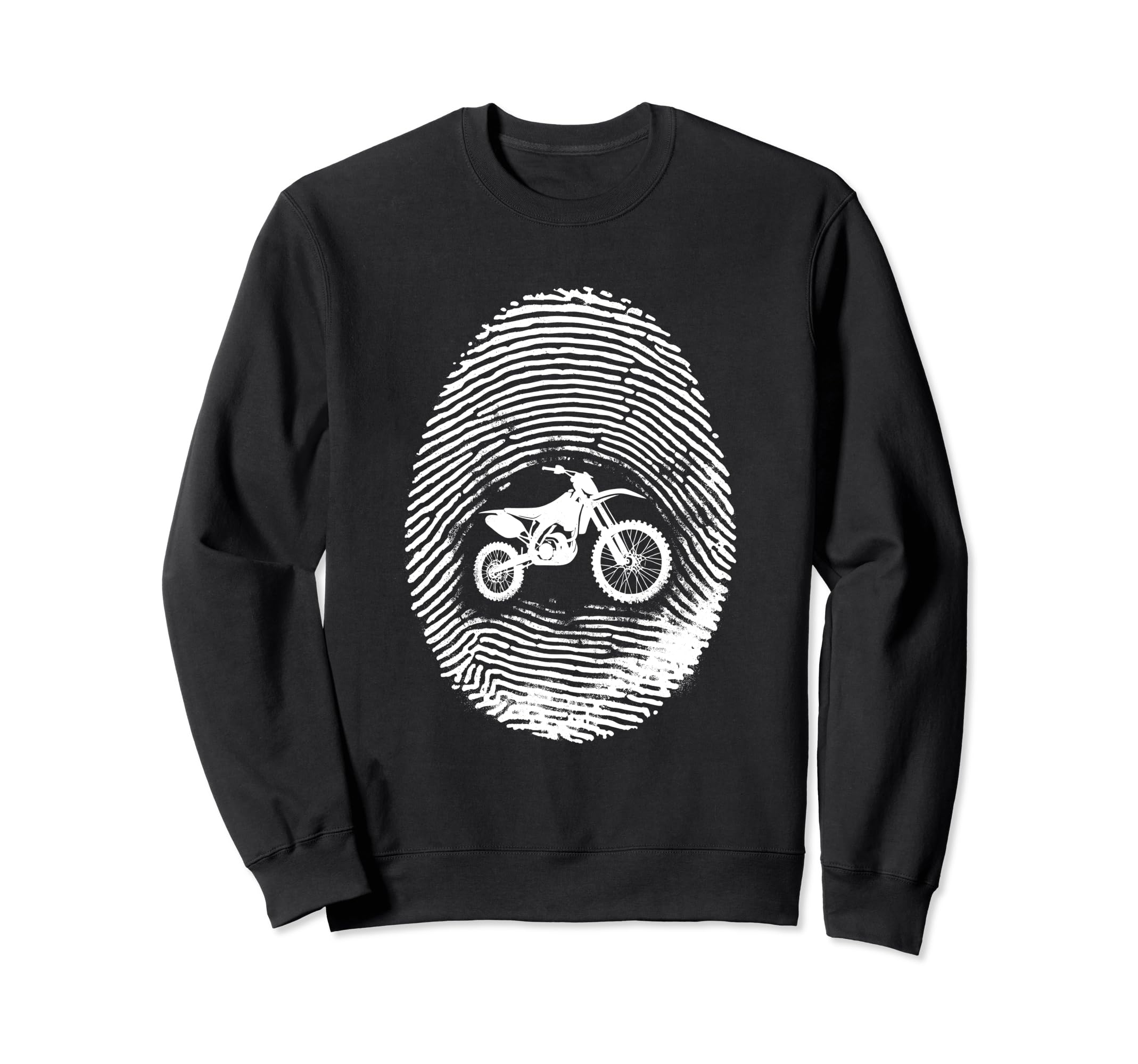 Dirt Bike Fingerprint Motorcycle Sweatshirt - Aesthetic Graphic Unisex - T-Shirt, Sweatshirt, Hoodie