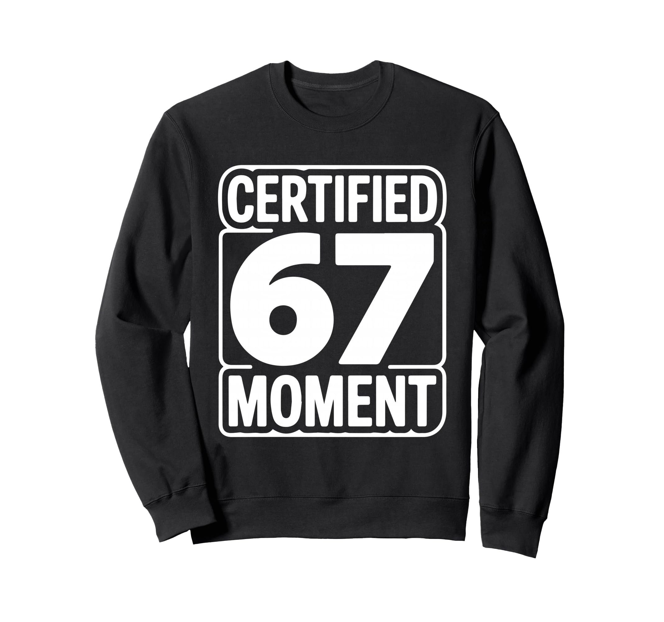 Certified 67 Moment Bold Typography Sweatshirt - Graphic Print for Adults - T-Shirt, Sweatshirt, Hoodie
