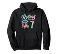 Rolling Into 7 Roller Skating Hoodie - Minimalist Print Men Women - T-Shirt, Sweatshirt, Hoodie