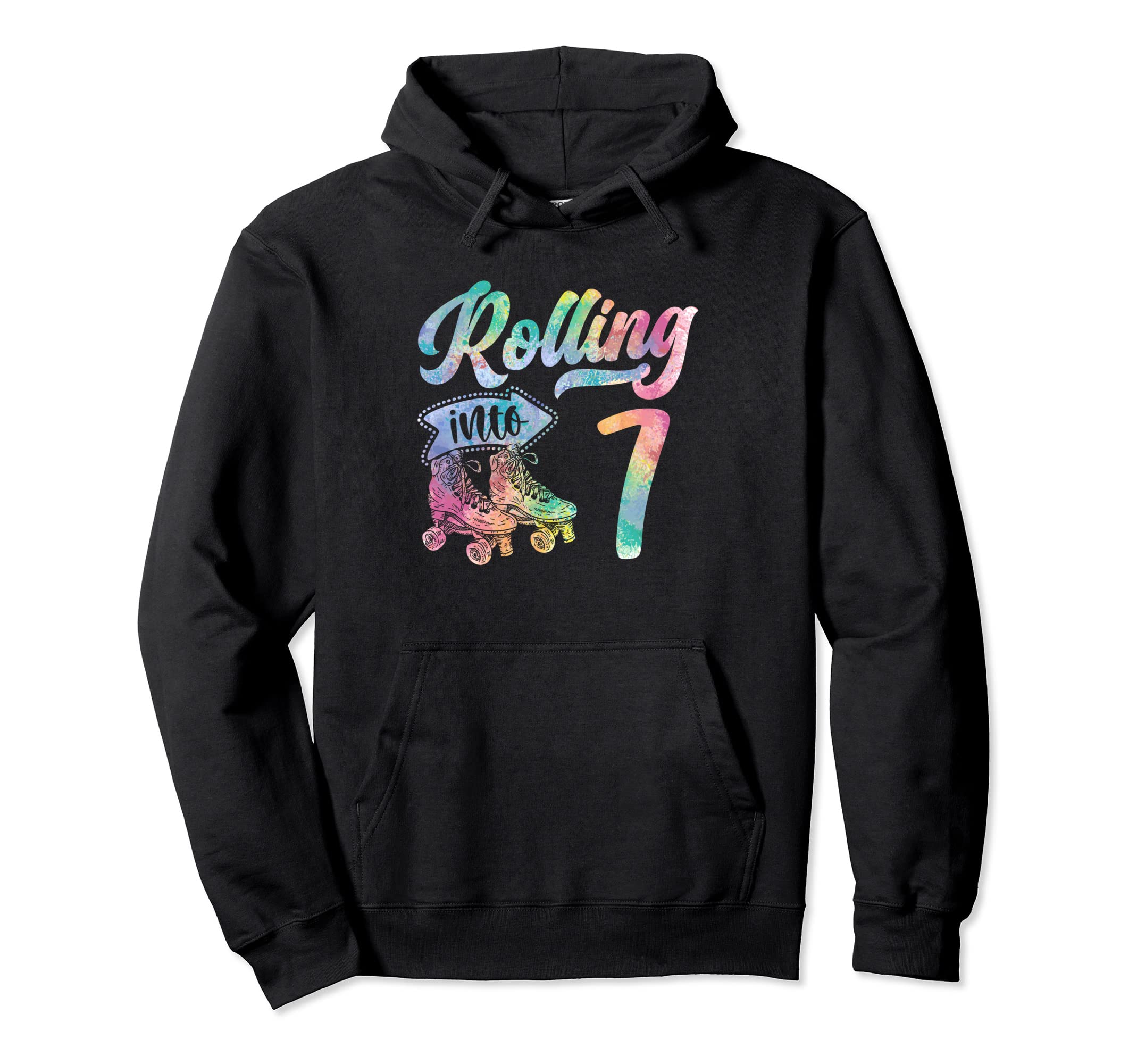 Rolling Into 7 Roller Skating Hoodie - Minimalist Print Men Women - T-Shirt, Sweatshirt, Hoodie