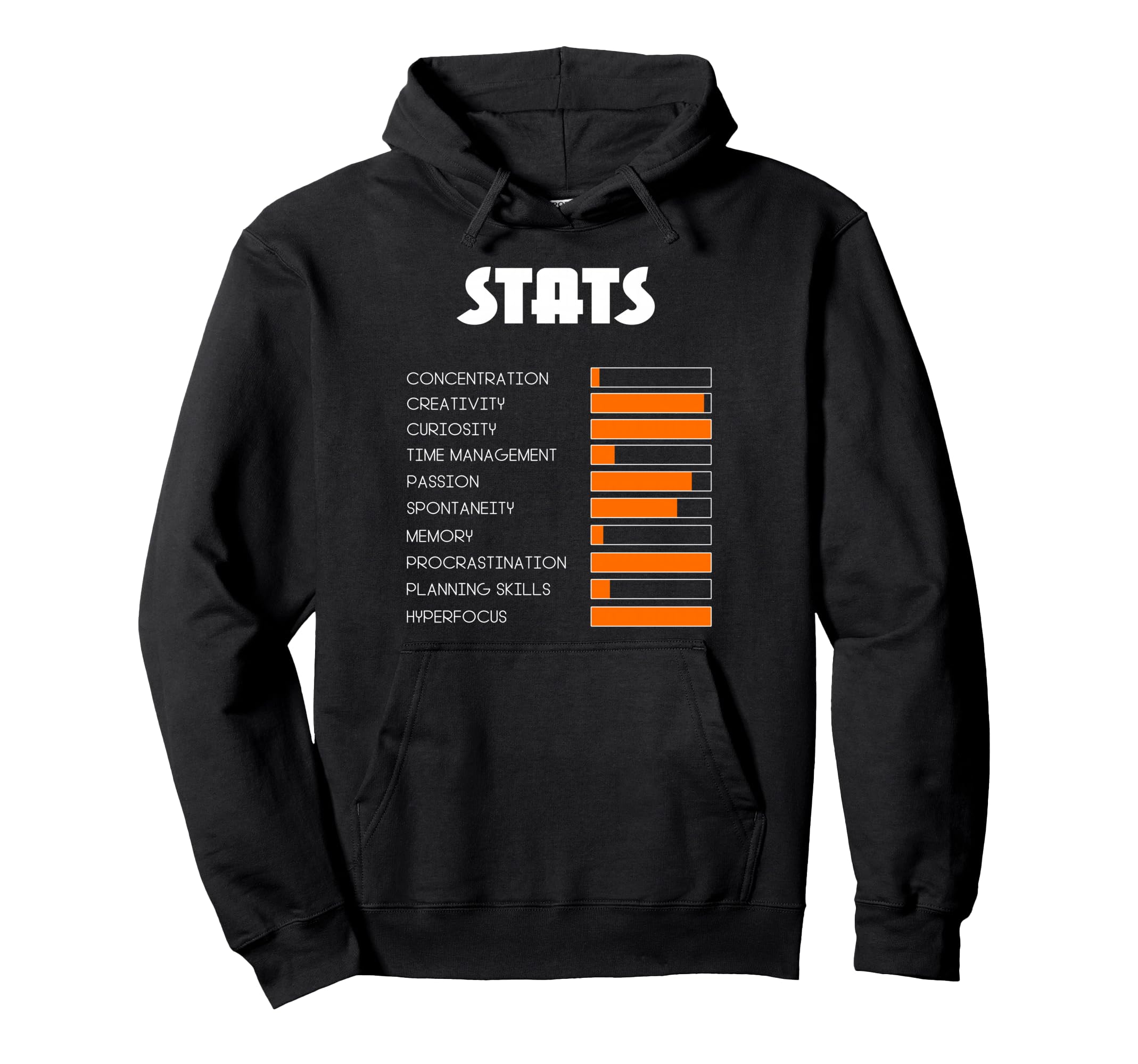 Adhd Stats Neurodiversity Awareness Hoodie - Minimalist Print Men Women - T-Shirt, Sweatshirt, Hoodie