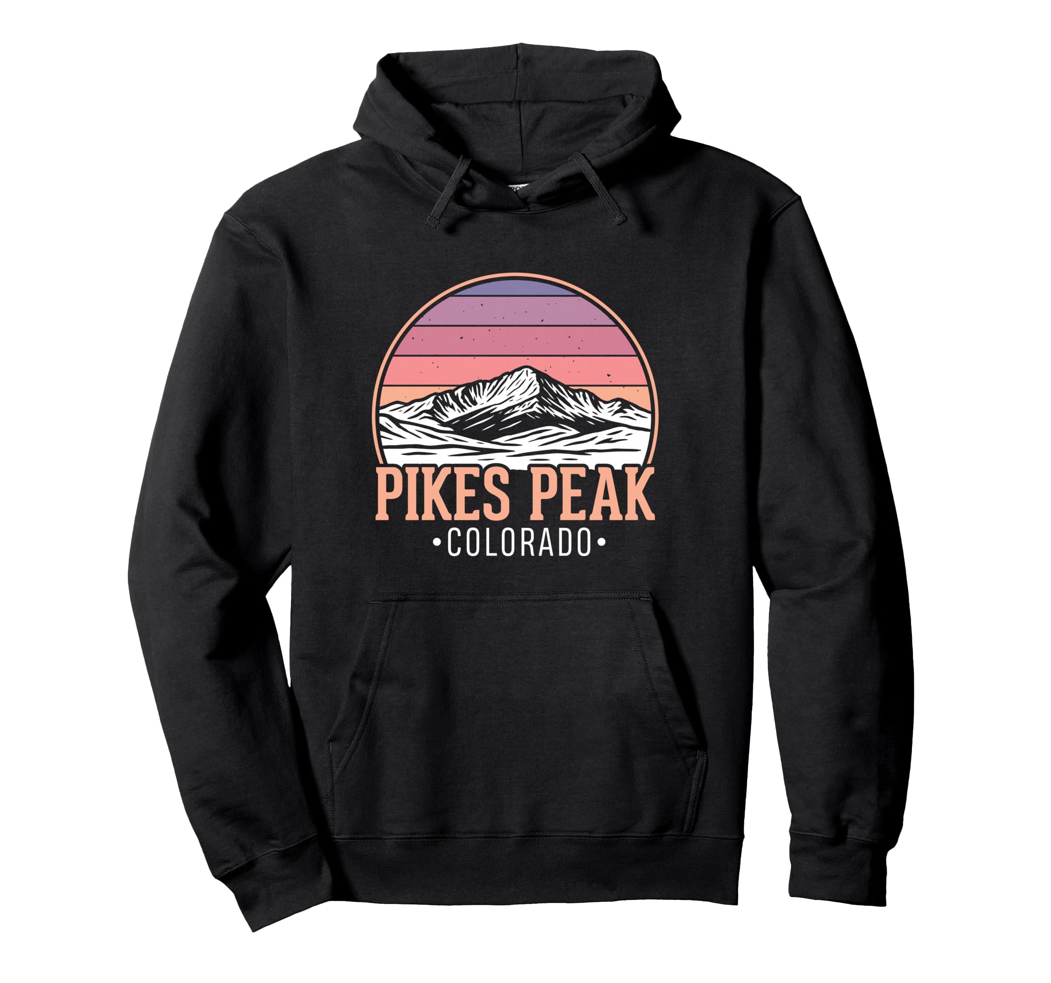 Pikes Peak Outdoo Art Mountain Landscape Hoodie - Graphic Print for Adults - T-Shirt, Sweatshirt, Hoodie
