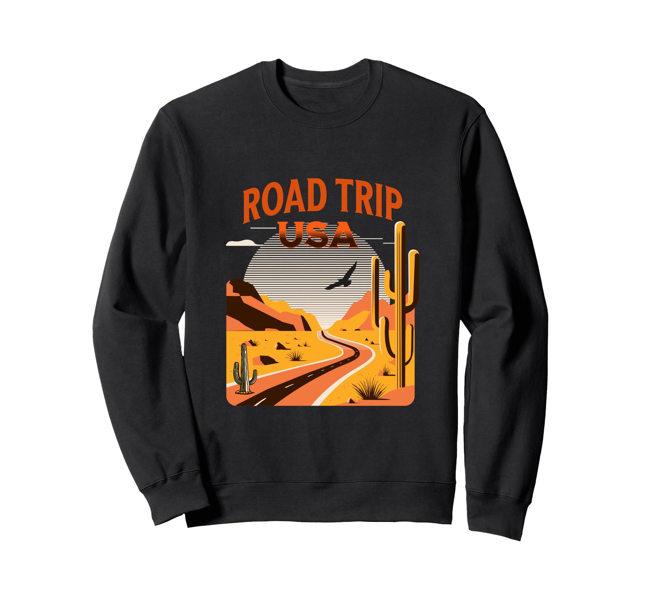 Us Road Trip Desert Landscape Usa Sweatshirt - Unique Graphic Unisex - T-Shirt, Sweatshirt, Hoodie