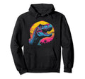 T Rex Dinosaur Vaporwave Synthwave 70S Hoodie - Custom Art Print Men Women - T-Shirt, Sweatshirt, Hoodie
