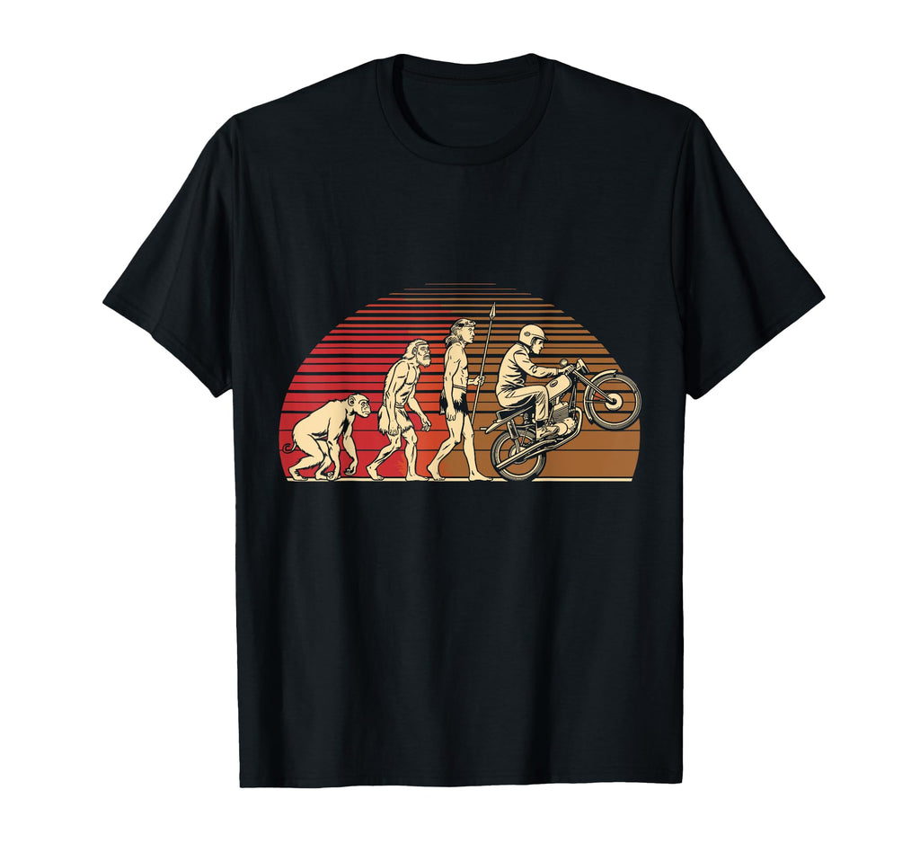 Motorcycle Evolution Human Biker T-Shirt - Novelty Apparel Unisex - T-Shirt, Sweatshirt, Hoodie