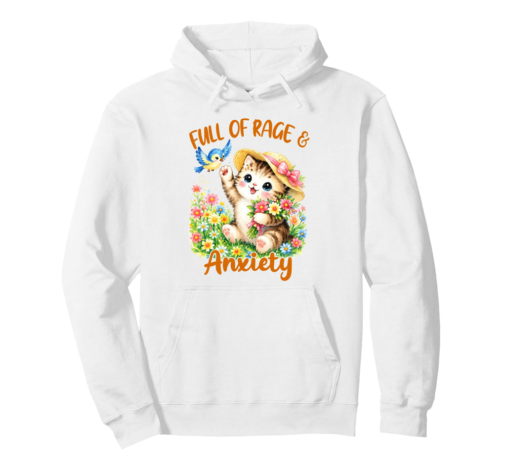 Mental Health Depression Anxiety Cat Hoodie - Fun Novelty Design Unisex - T-Shirt, Sweatshirt, Hoodie