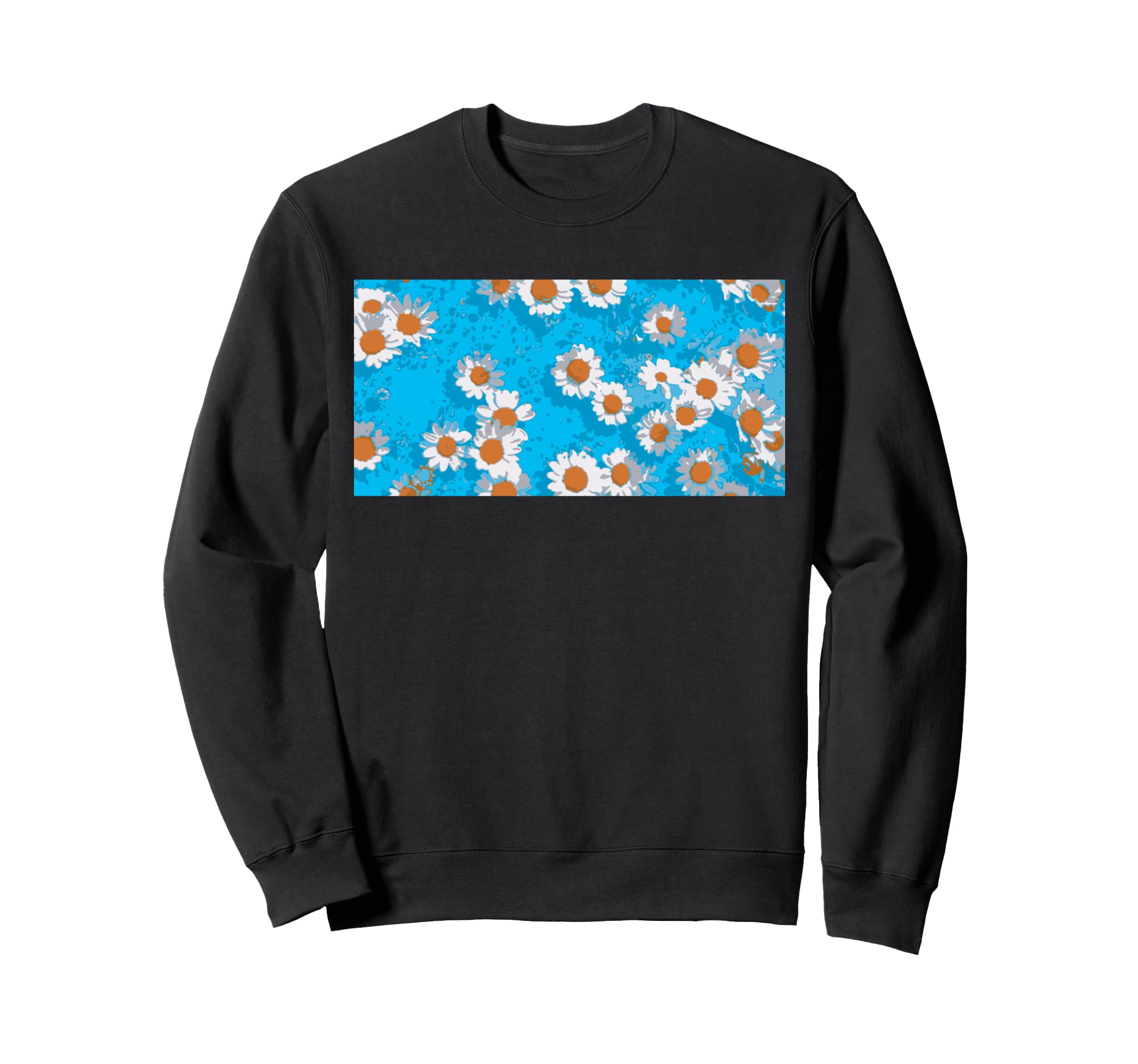 Pretty Blue Daisy Pattern Gardeners Sweatshirt - Trendy Graphic for Adults - T-Shirt, Sweatshirt, Hoodie