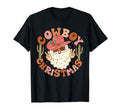 Cowboy Boho Western Country Santa Claus T-Shirt - Graphic Print Unisex - T-Shirt, Sweatshirt, Hoodie