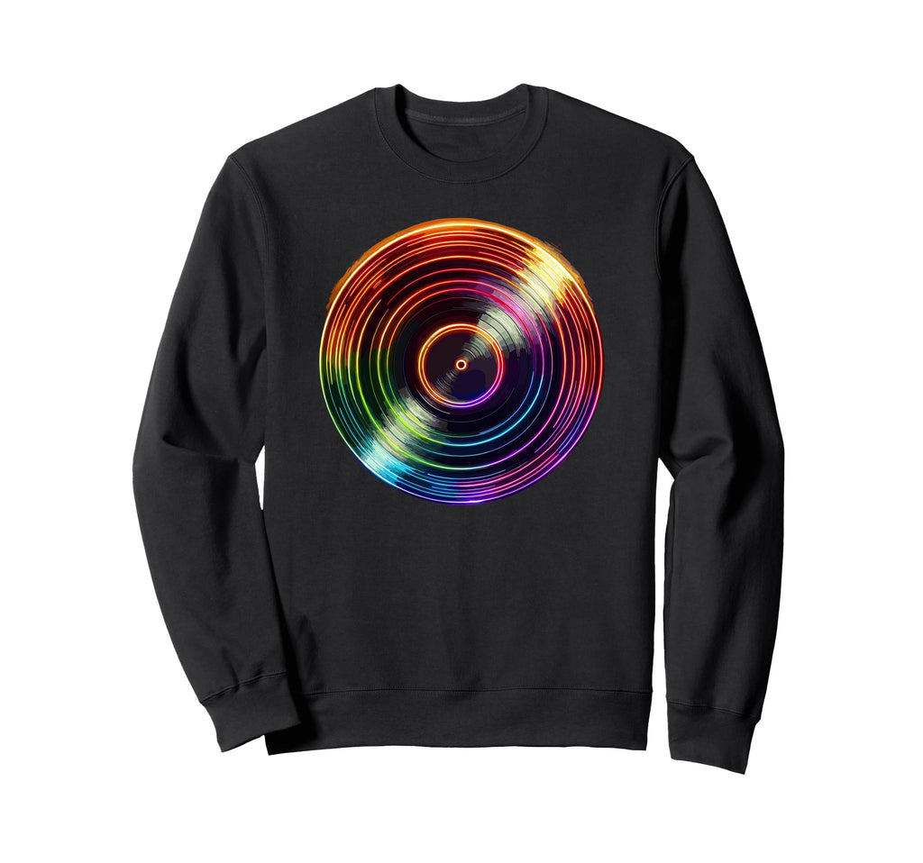 Vinyl Disc Record Player Music Sweatshirt - Fun Novelty Design Men Women - T-Shirt, Sweatshirt, Hoodie