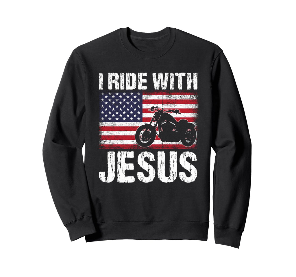 Motorcycle Gifting Ideas Usa Flag Sweatshirt - Custom Art Print for Adults - T-Shirt, Sweatshirt, Hoodie