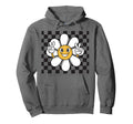 Checkered Happy Flower Hippie Smiling Hoodie - Novelty Apparel Men Women - T-Shirt, Sweatshirt, Hoodie