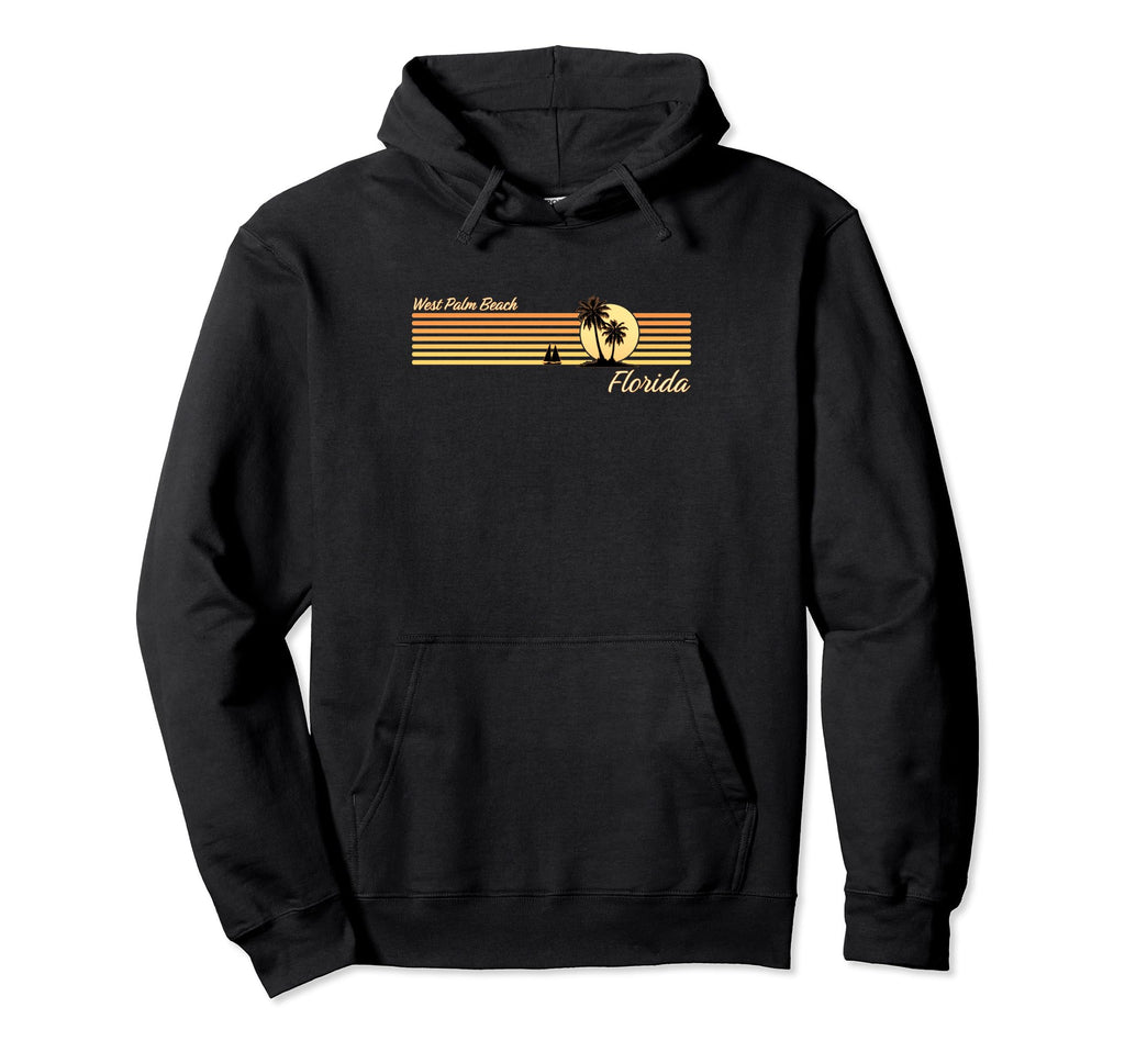 West Palm Beach Florida 80S Palm Hoodie - Streetwear Style for Adults - T-Shirt, Sweatshirt, Hoodie