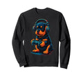 Rottweiler Gamer Gaming Dog Lover Sweatshirt - Unique Graphic Unisex - T-Shirt, Sweatshirt, Hoodie