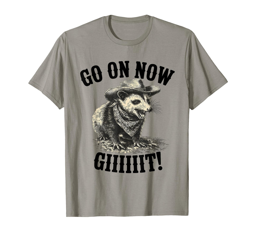 Go Now Git Western Country Possum T-Shirt - Minimalist Print for Adults - T-Shirt, Sweatshirt, Hoodie