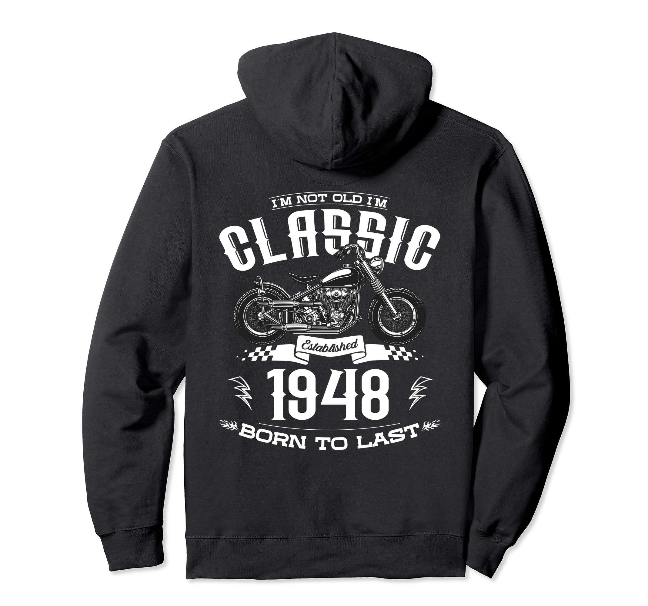 76Th Birthday Motorcycle Motorcyclist Hoodie - Fun Novelty Design Unisex - T-Shirt, Sweatshirt, Hoodie