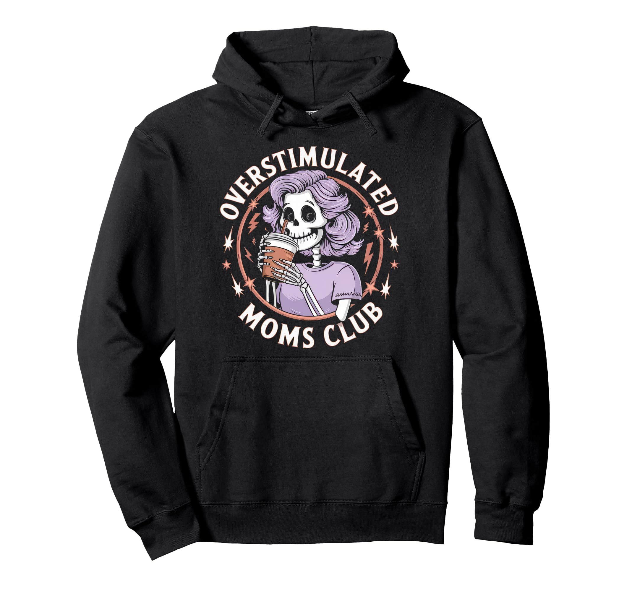Overstimulated Moms Club Mom Hoodie - Aesthetic Graphic for Adults - T-Shirt, Sweatshirt, Hoodie