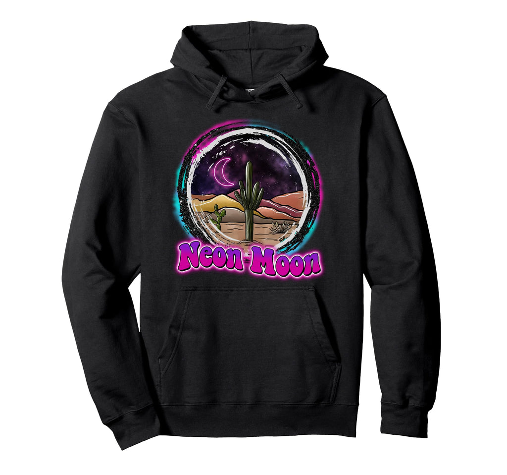 Neon Moon Country Western 80S 90 Cactus Hoodie - Trendy Graphic Unisex - T-Shirt, Sweatshirt, Hoodie
