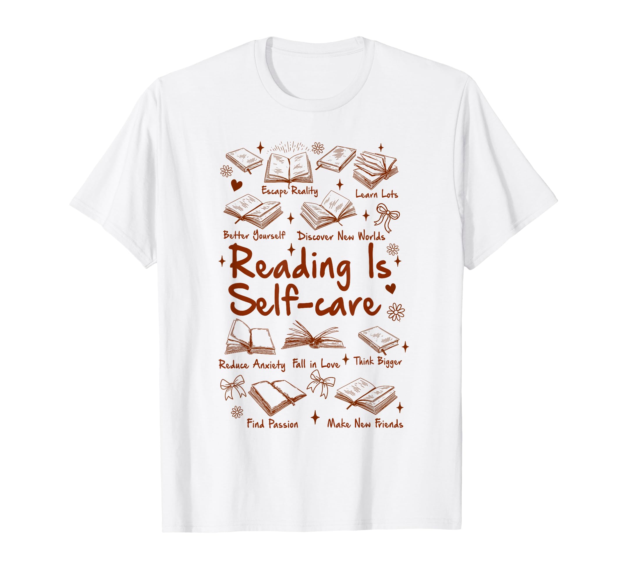 Reading Is Self Care Book Lover T-Shirt - Minimalist Print Men Women - T-Shirt, Sweatshirt, Hoodie