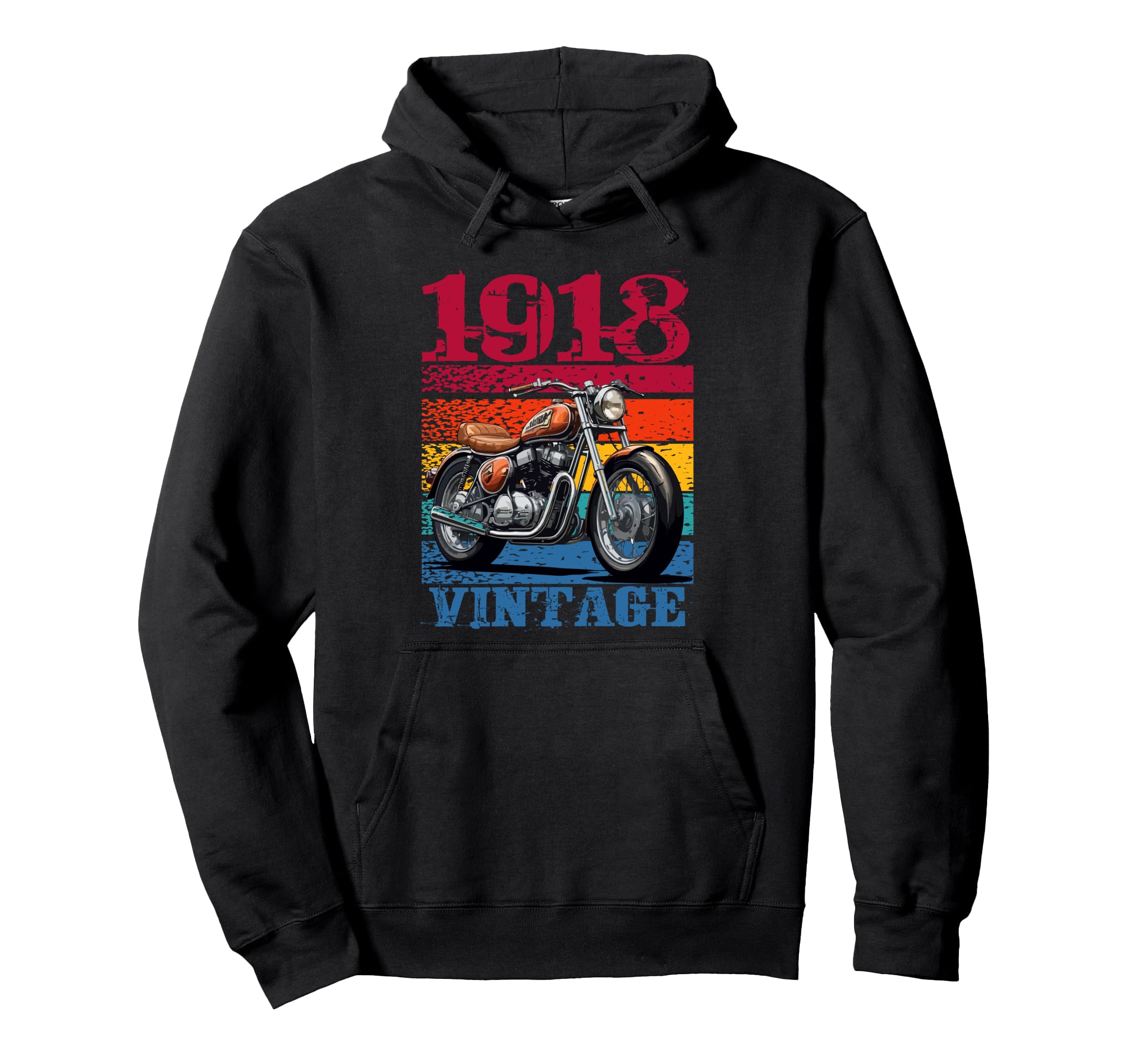 Motorcycle 1918 Biker Hoodie - Trendy Graphic for Adults - T-Shirt, Sweatshirt, Hoodie