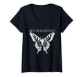 Womens Anti Social Butterfly V Neck T-Shirt - Fun Novelty Design for Adults - T-Shirt, Sweatshirt, Hoodie