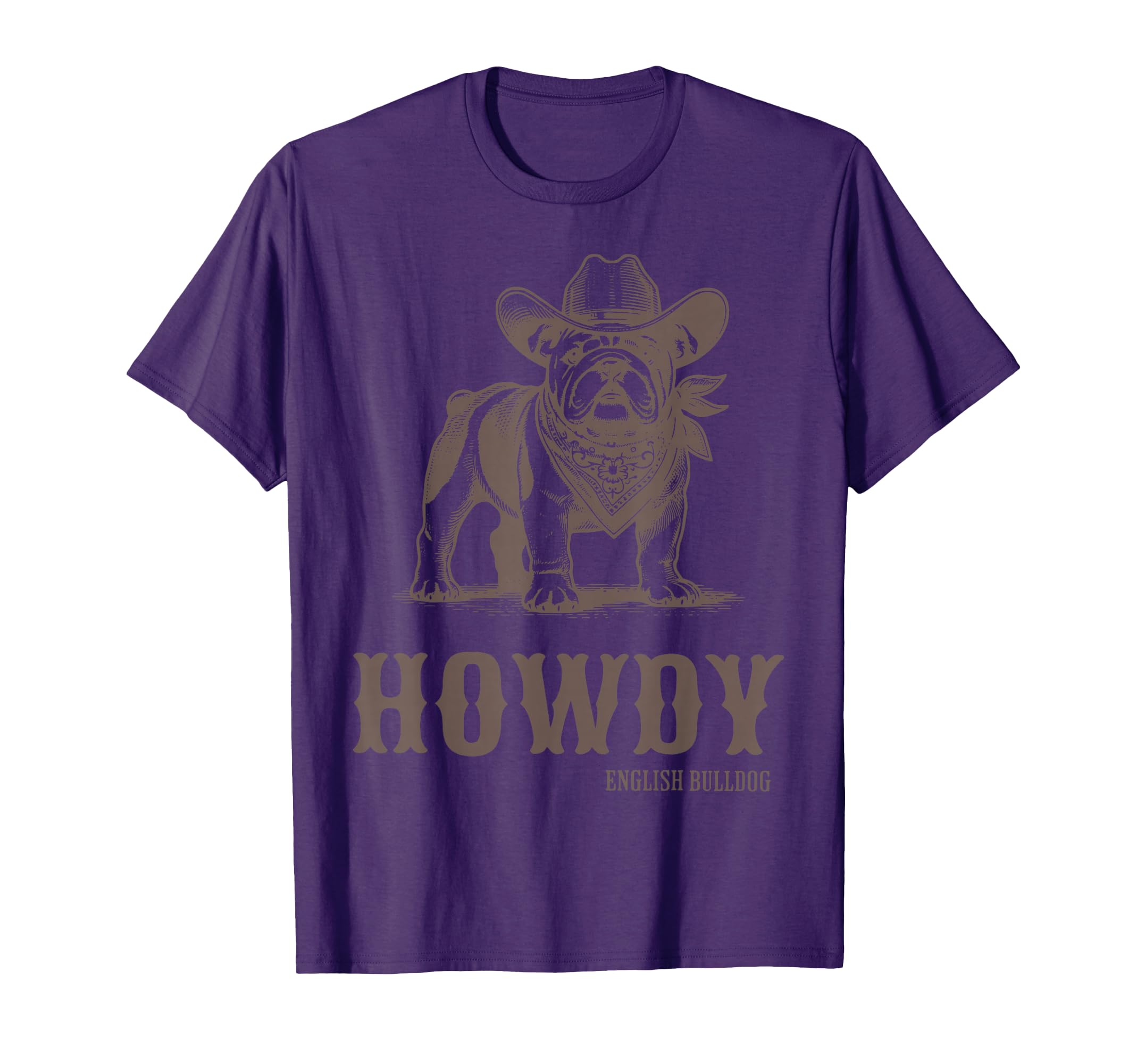 Howdy English Bulldog Western Country T-Shirt - Graphic Print Unisex - T-Shirt, Sweatshirt, Hoodie