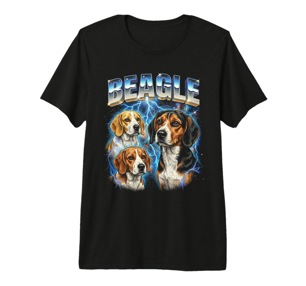 Beagle 80S Dog Lover Funny 90S Tri T-Shirt - Aesthetic Graphic Men Women - T-Shirt, Sweatshirt, Hoodie