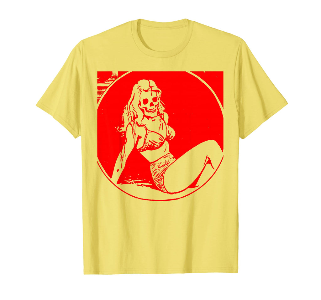 Weird Creepy Skeleton Pin Up Bikini T-Shirt - Aesthetic Graphic Men Women - T-Shirt, Sweatshirt, Hoodie