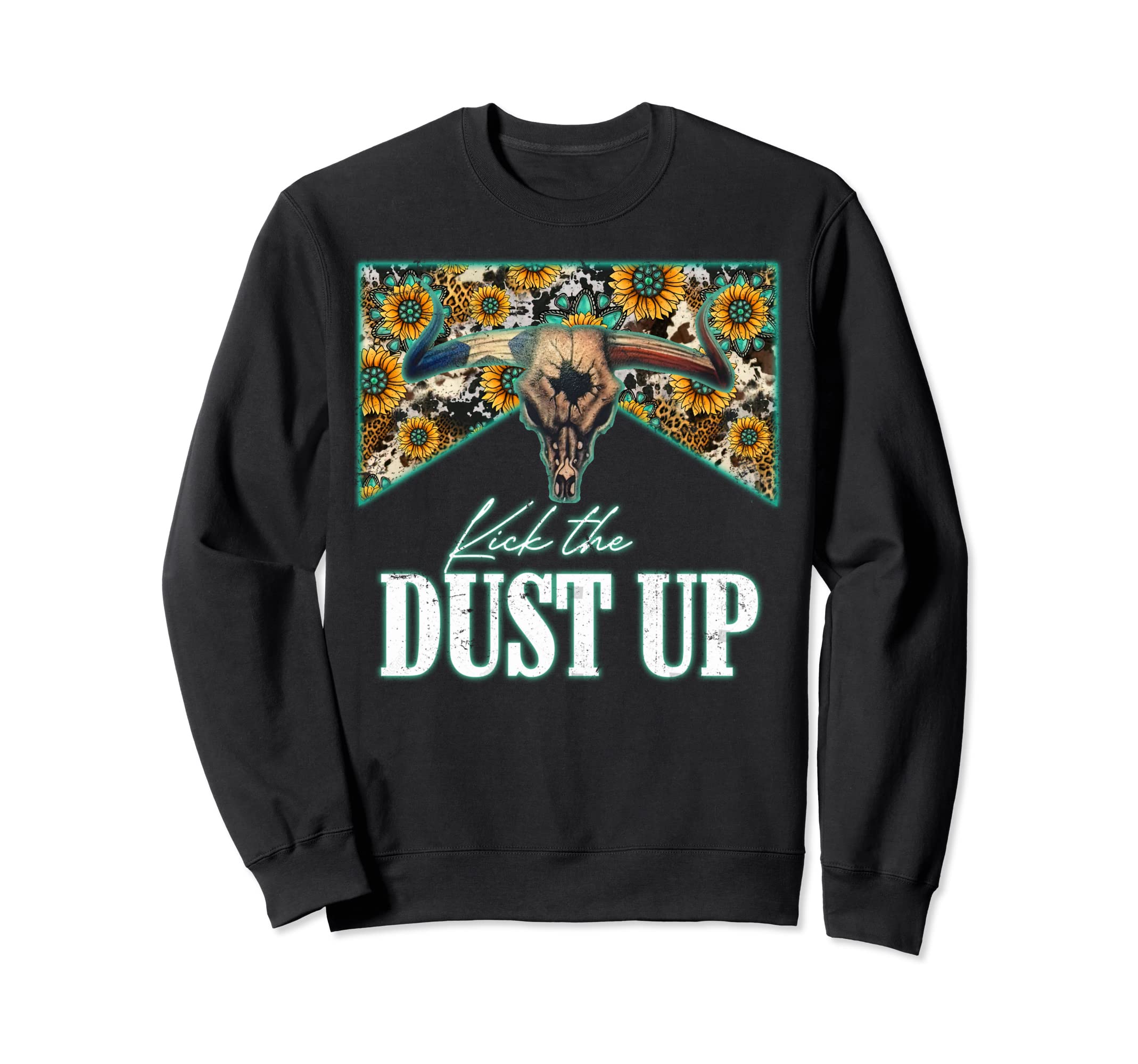 Leopard Sunflower Bull Skull Kick Sweatshirt - Streetwear Style Men Women - T-Shirt, Sweatshirt, Hoodie