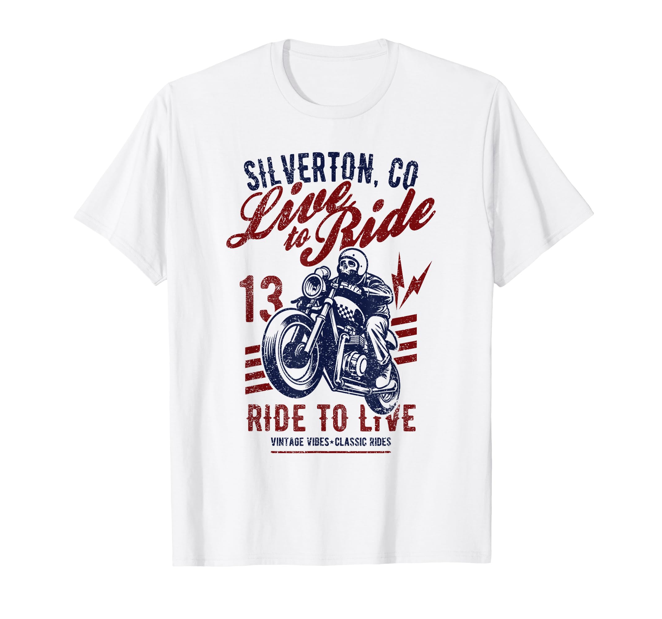 Silverton Colorado Usa Motorcycle T-Shirt - Fun Novelty Design Unisex - T-Shirt, Sweatshirt, Hoodie