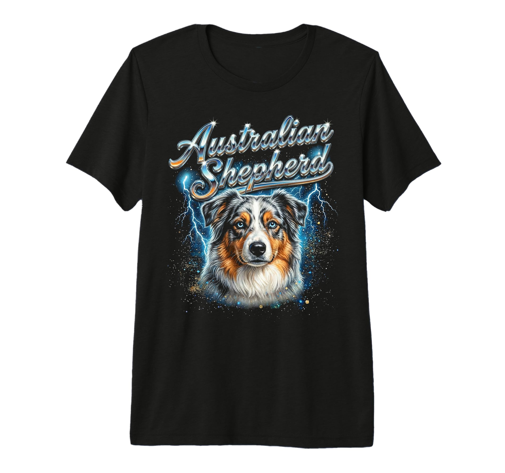 Australian Shepherd 90S Dog Lover 80S T-Shirt - Custom Art Print Unisex - T-Shirt, Sweatshirt, Hoodie