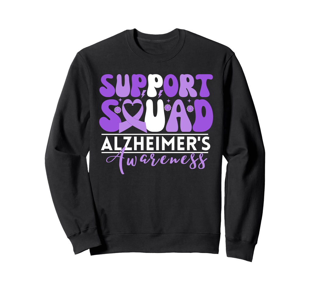 Support Squad Alzheimers Alzheimers Sweatshirt - Aesthetic Graphic Unisex - T-Shirt, Sweatshirt, Hoodie